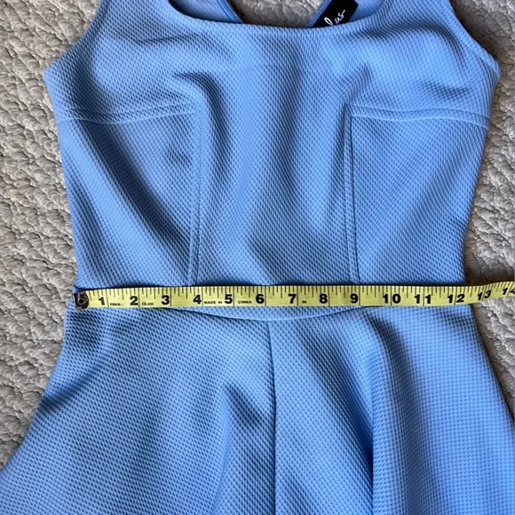 Lulu's Light Blue Textured Dress-M - Picture 3 of 6